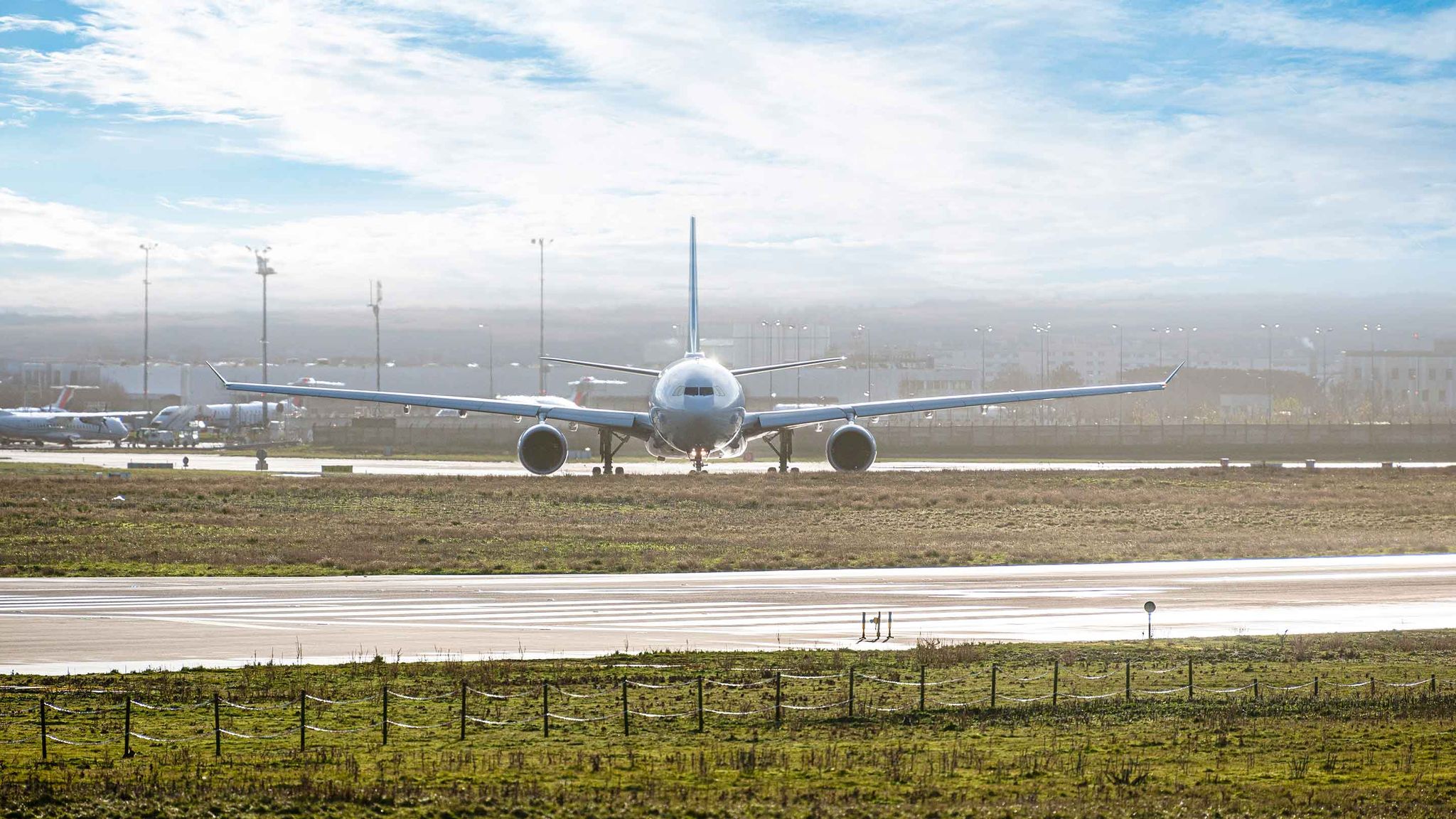 atterissage de l'avion à paris