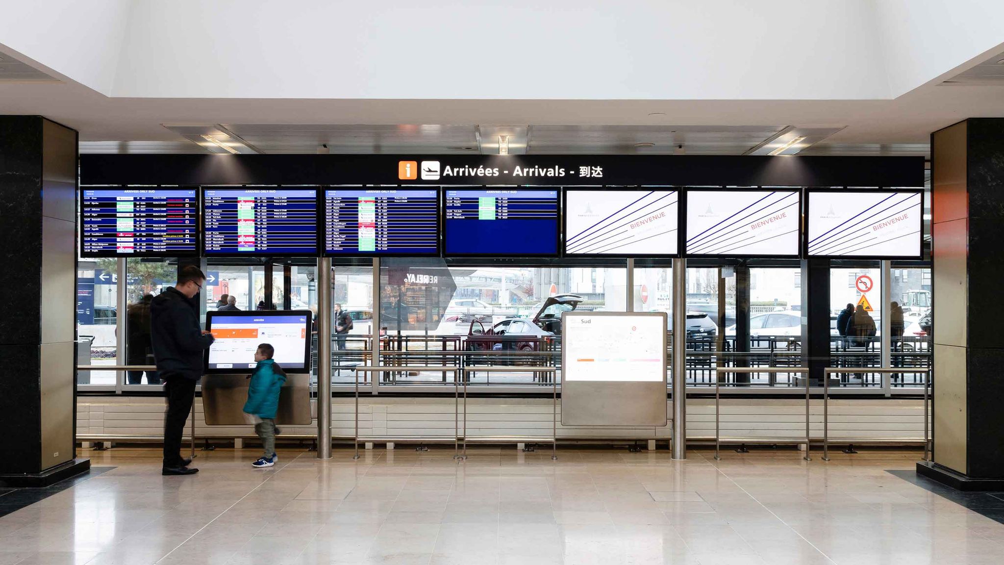 affichage des vols à l'arrivée sur orly