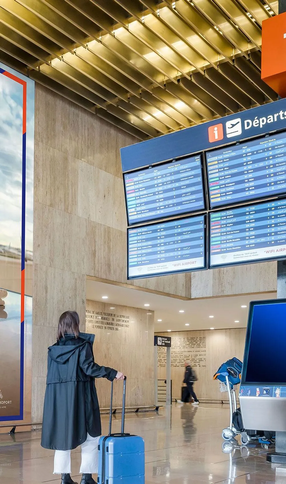 passagers écran vols départ ory