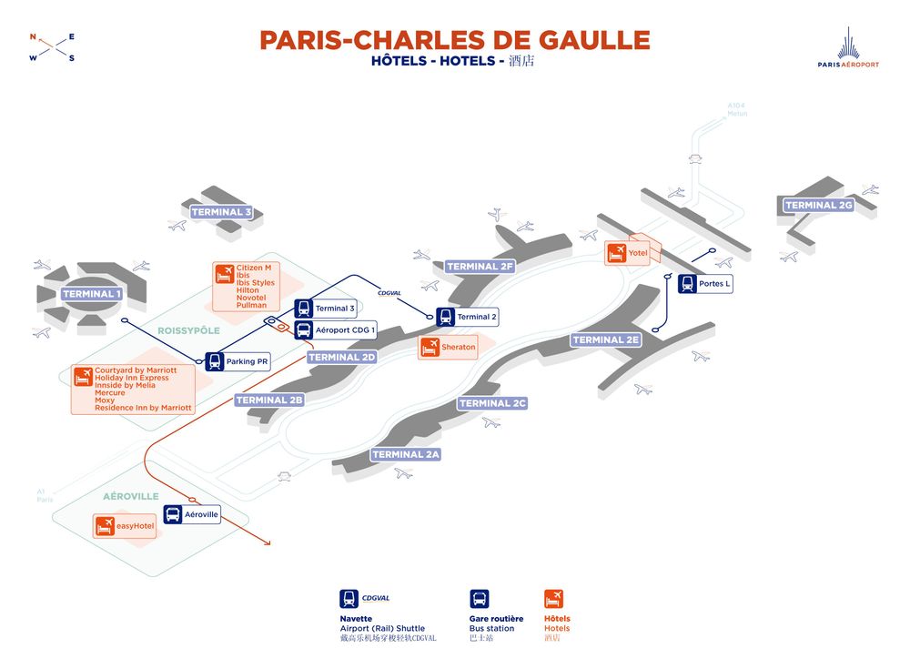 Les hôtels à Paris-Charles de Gaulle
