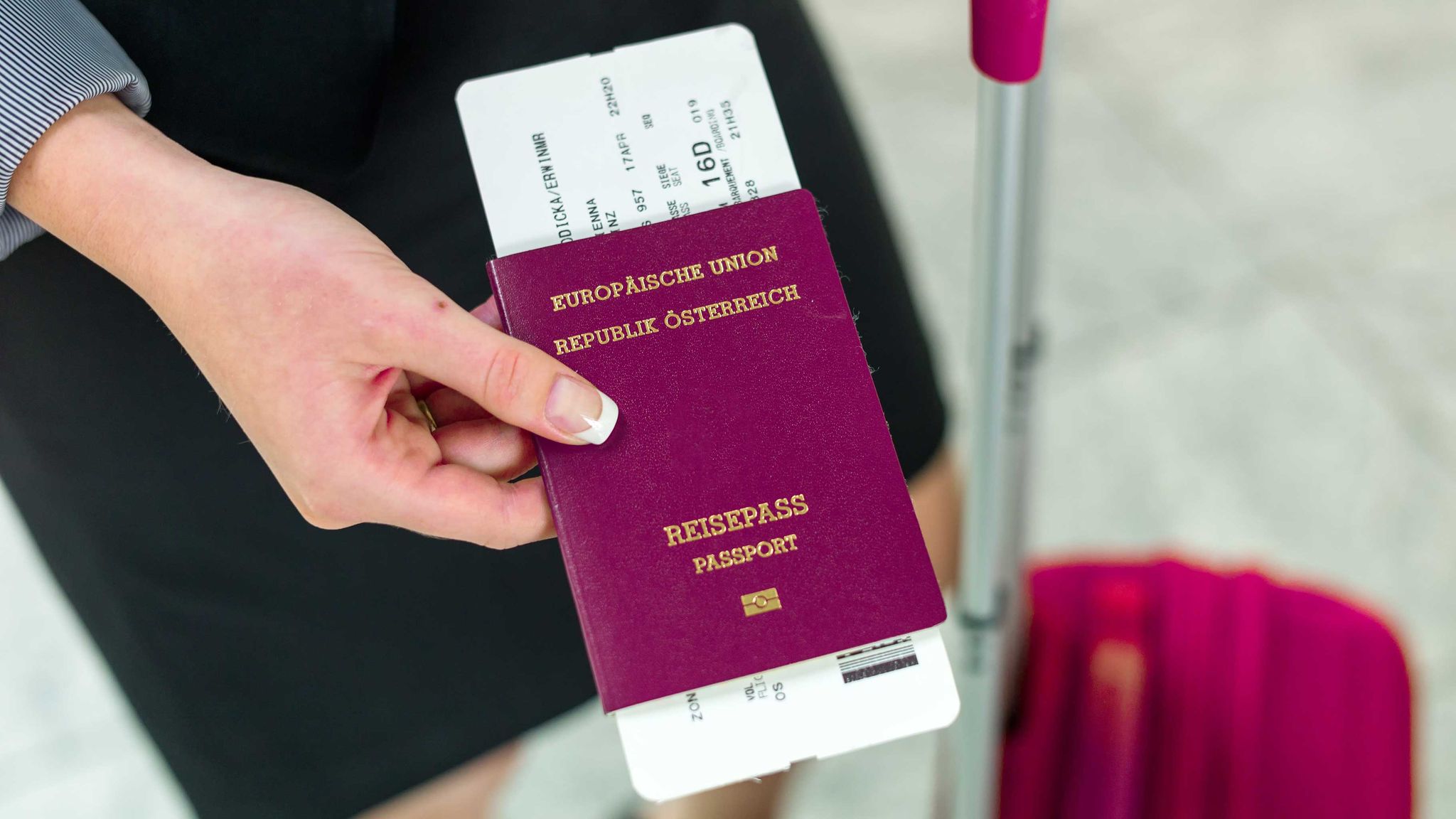 présentation de passeport à l'aéroport