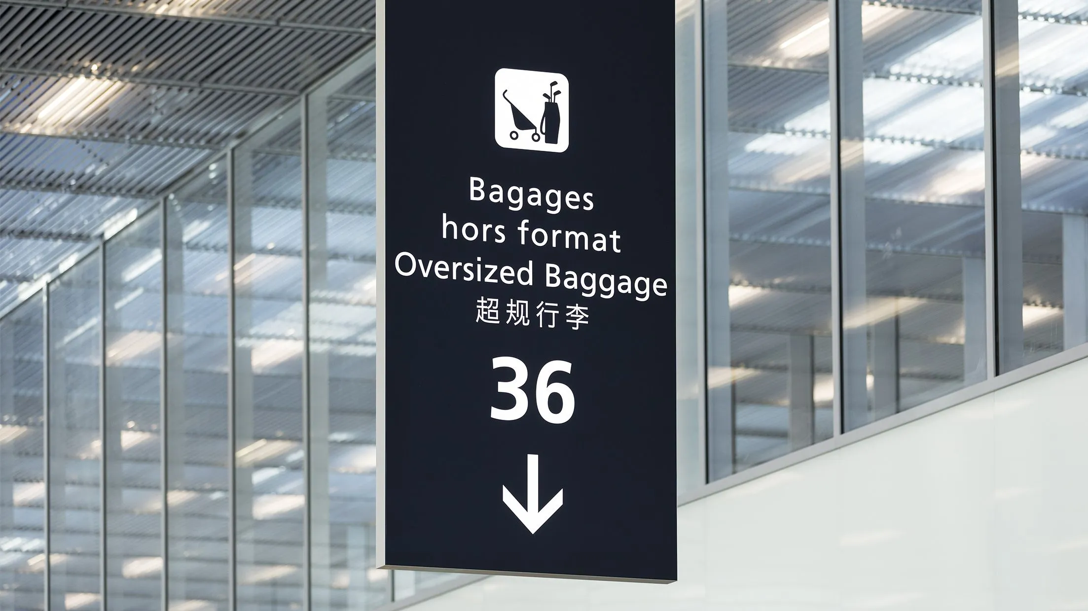 panneau bagage hors format